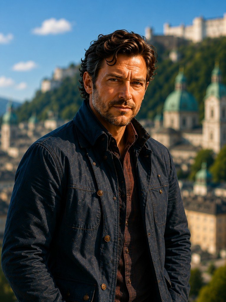 Portrait of Hauke Brandt against a Salzburg backdrop